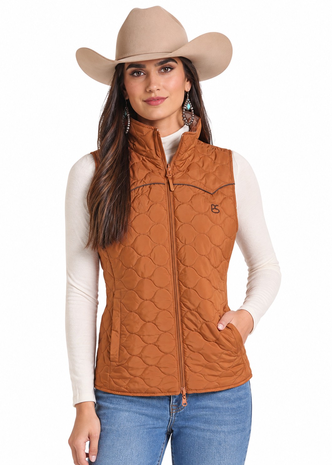 Rock & Roll Denim Women’s Reversible Quilted Aztec Vest