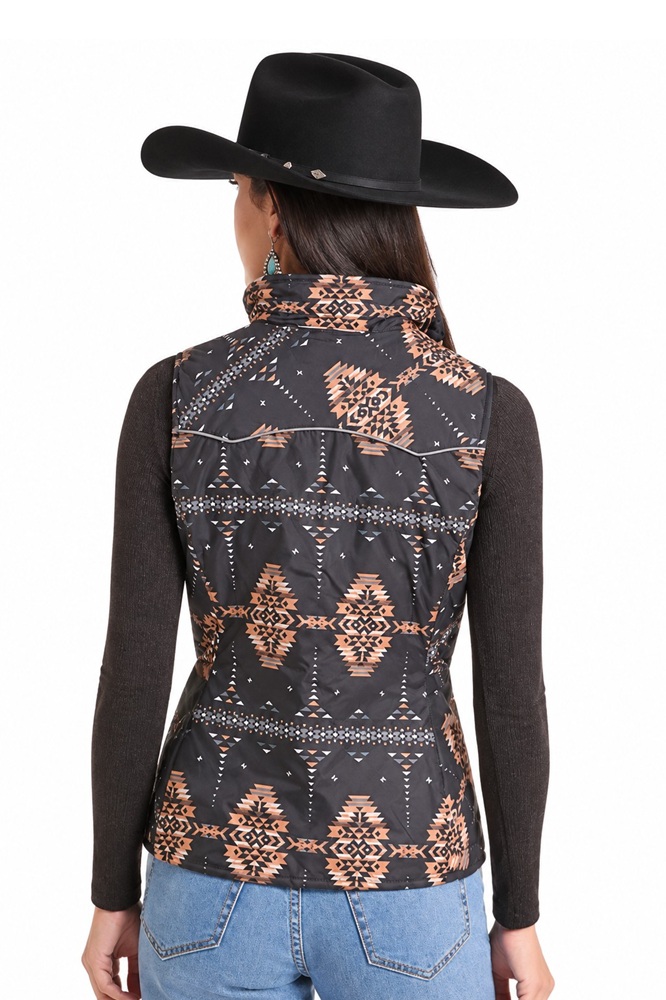 Rock & Roll Denim Women’s Reversible Black & Aztec Vest - Image 5