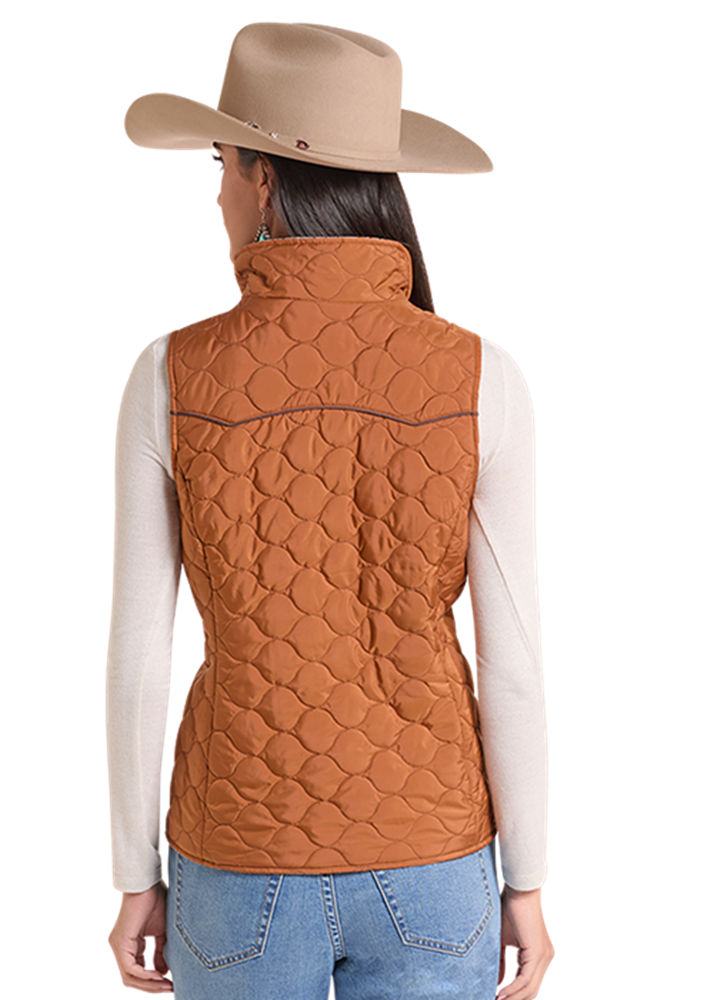 Rock & Roll Denim Women’s Reversible Quilted Aztec Vest - Image 3