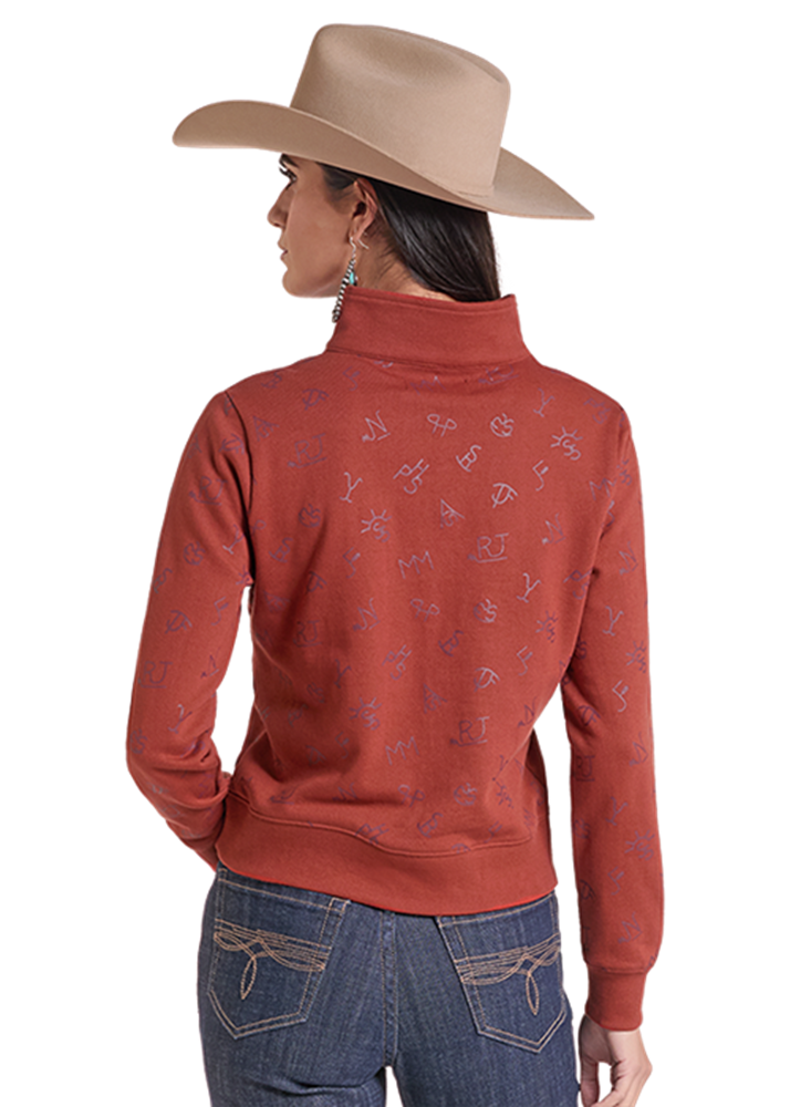 Rock & Roll Brand Women’s Rust 1/4 Zip Pullover LW91T09680