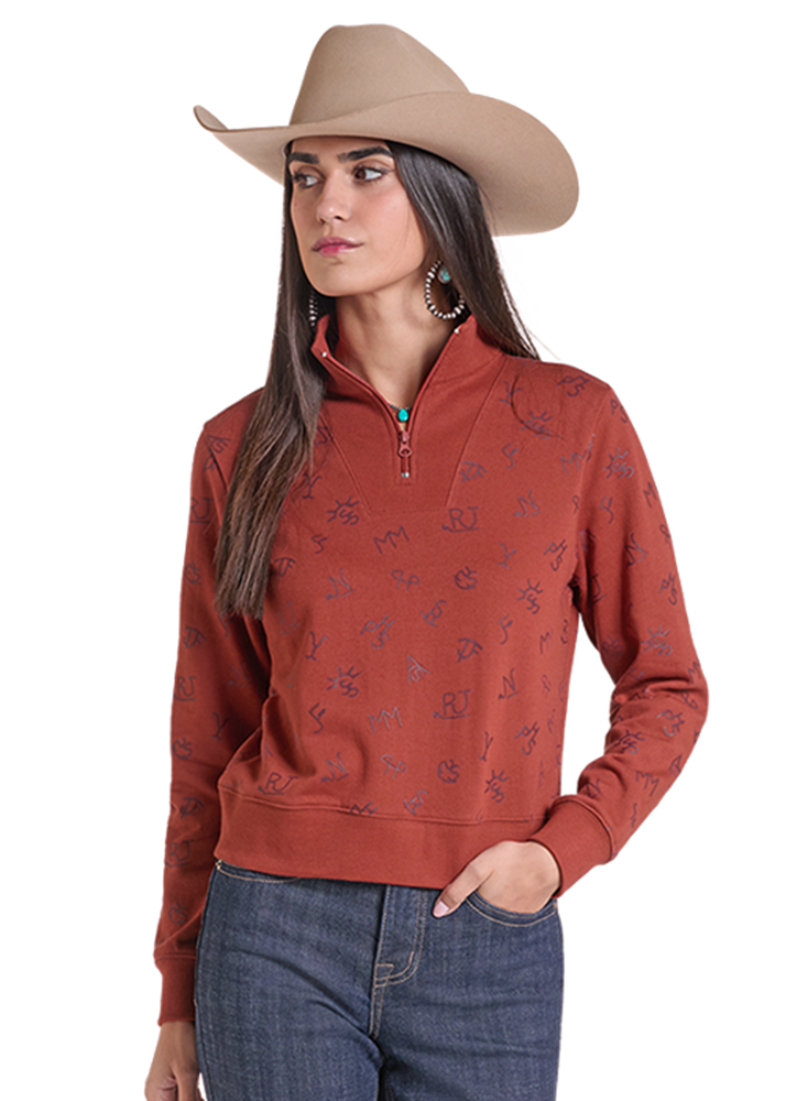 Rock & Roll Brand Women’s Rust 1/4 Zip Pullover LW91T09680