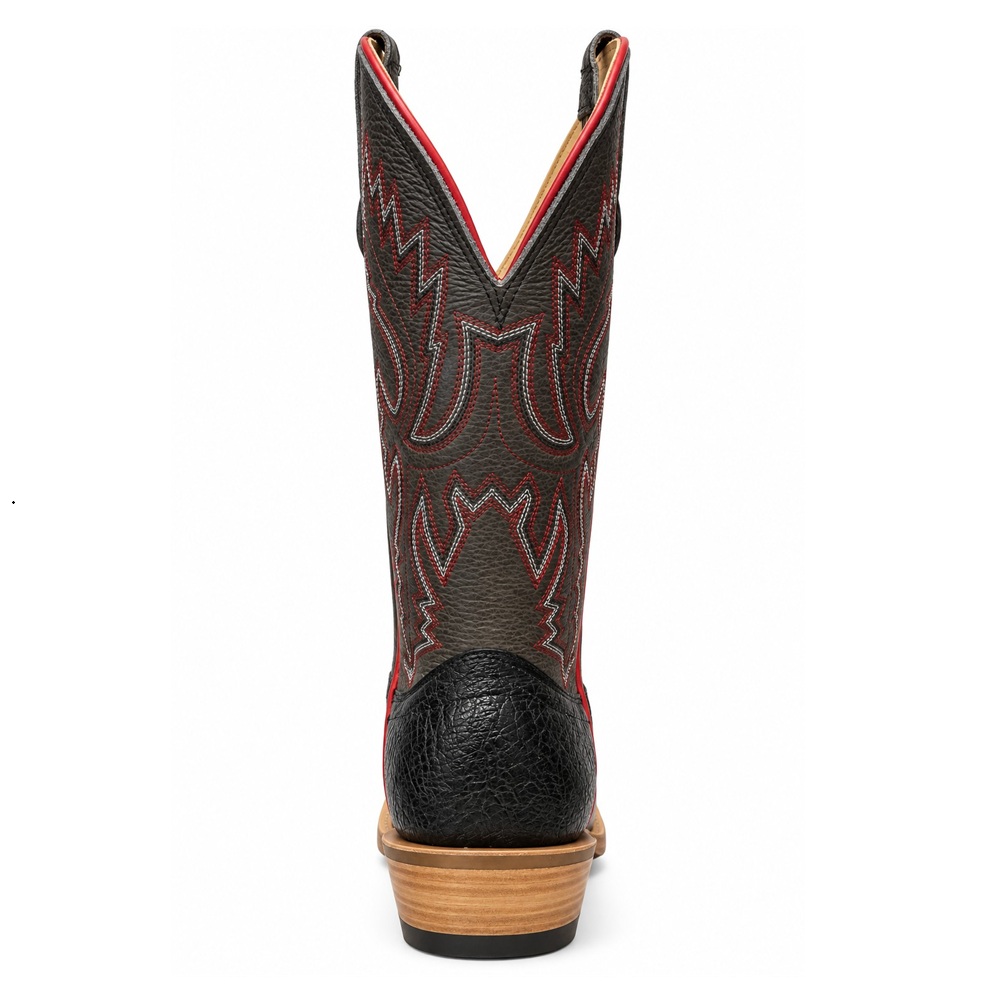 Fenoglio Men’s Black Smooth Ostrich Cowboy Boots - Image 5