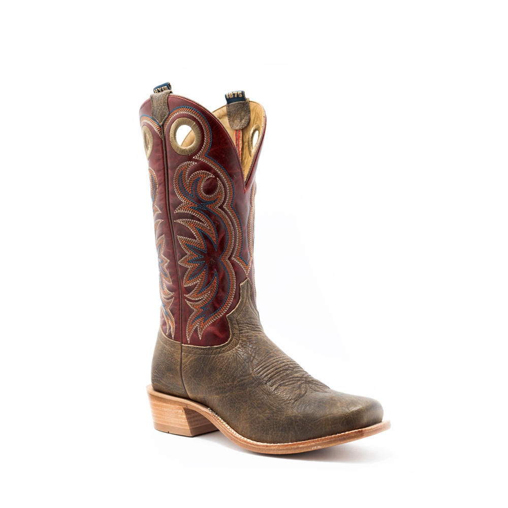 HYER Riley HM12042 Men’s Cutter Toe Cowboy Boots – Tan/Red - Image 5