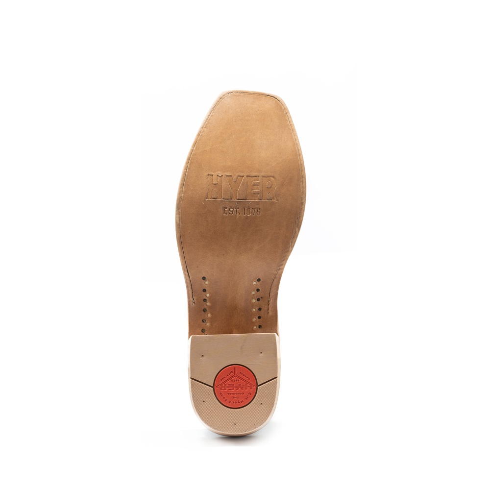 HYER Riley HM12042 Men’s Cutter Toe Cowboy Boots – Tan/Red