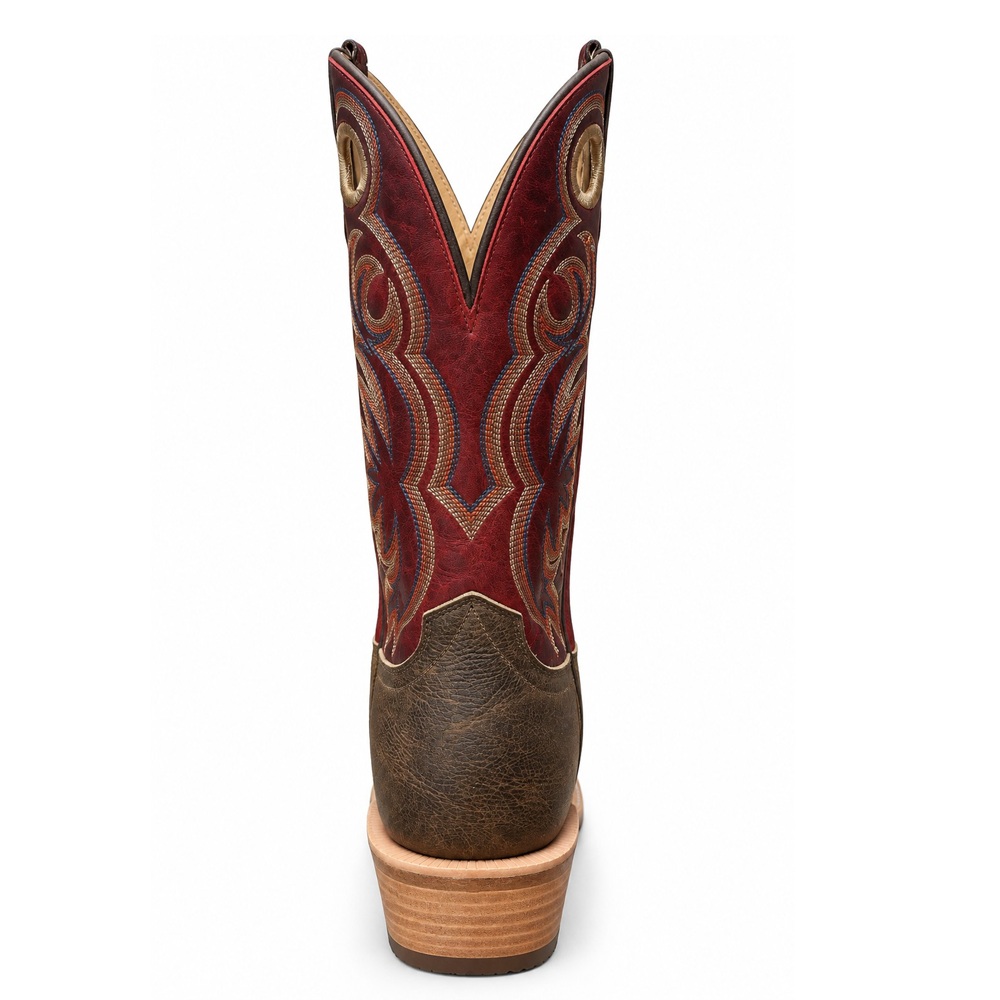 HYER Riley HM12042 Men’s Cutter Toe Cowboy Boots – Tan/Red - Image 3
