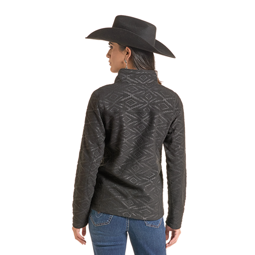 Rock & Roll Women's Black Aztec Quarter-Zip Pullover
