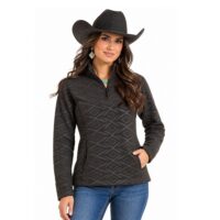 Rock & Roll Women's Black Aztec Quarter-Zip Pullover